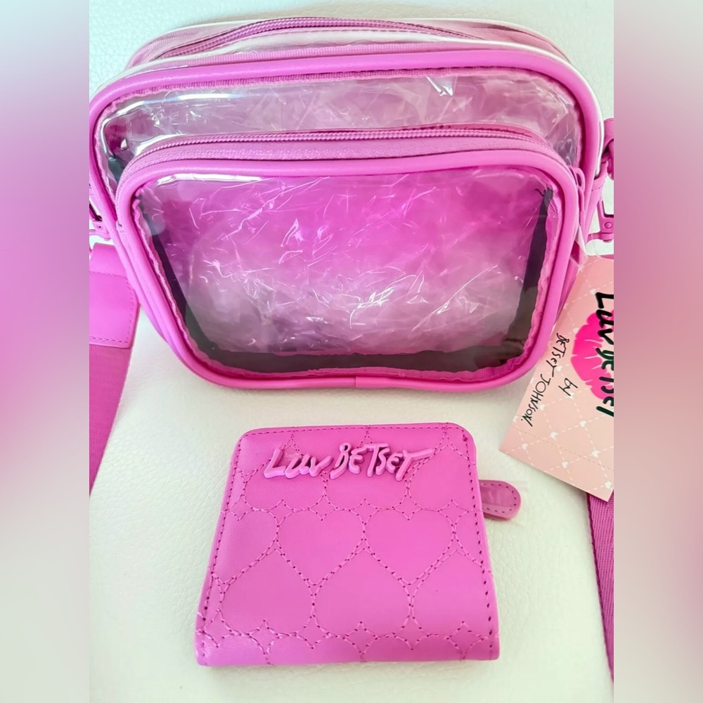Betsey Johnson Luv Betsey NWT Sweet Hot Pink Ombré Concert Crossbody Bag (P084) - Picture 3 of 7